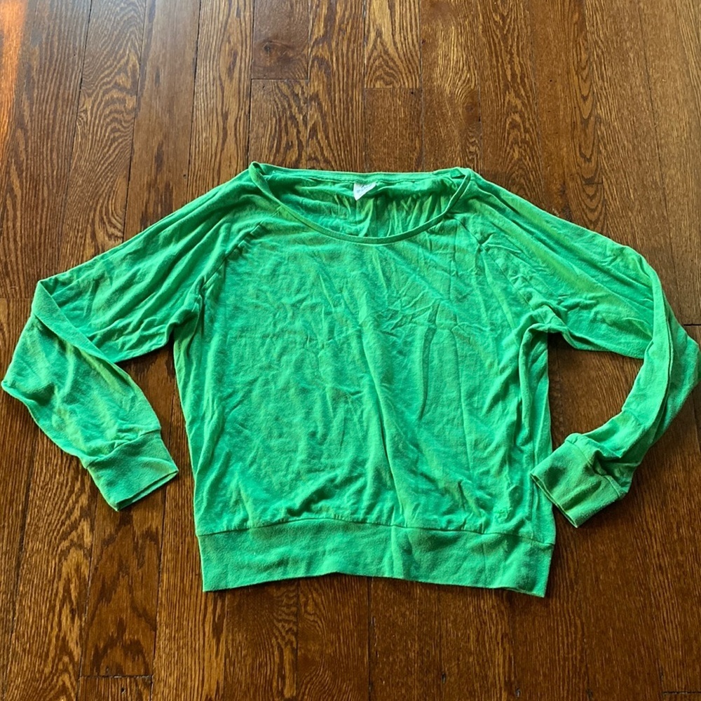 Pink VS Green Long Sleeve Lounge Top SIZE M - Picture 1 of 5